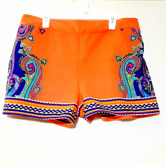 Sweet Journey Pants - PAISLEY Multicolored Silky Shorts EUC